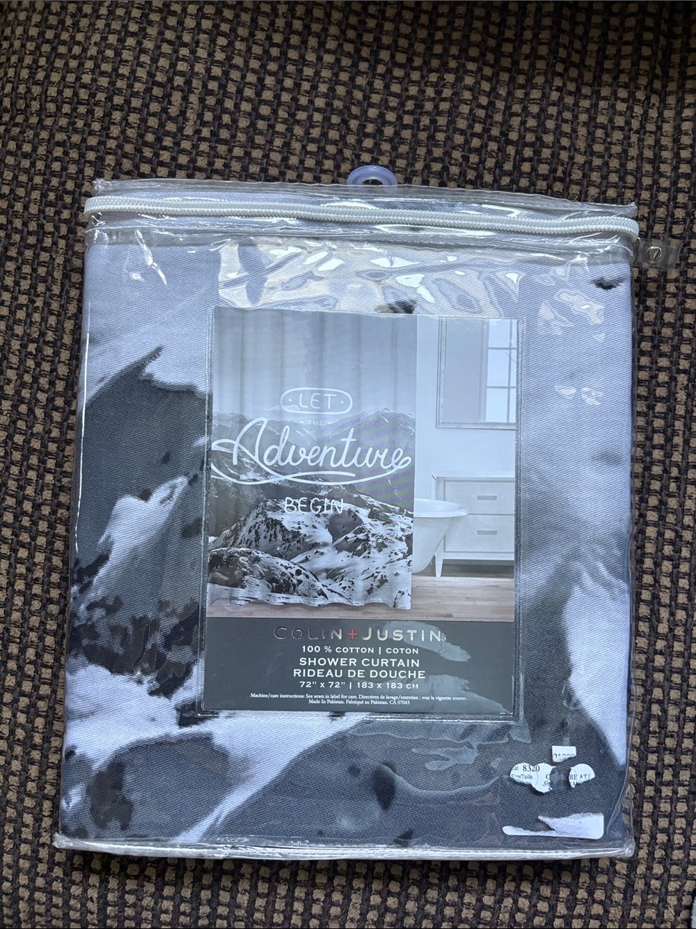 “Let the adventure begin” shower curtain